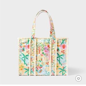 Vacation Fringe Canvas Tote Bag Yellow/Green - Roller Rabbit x Target